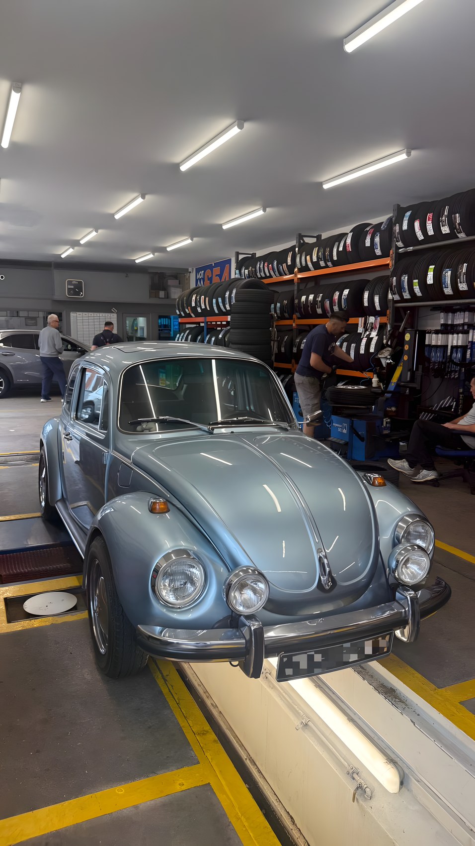 Classic car in for specialist heritage service